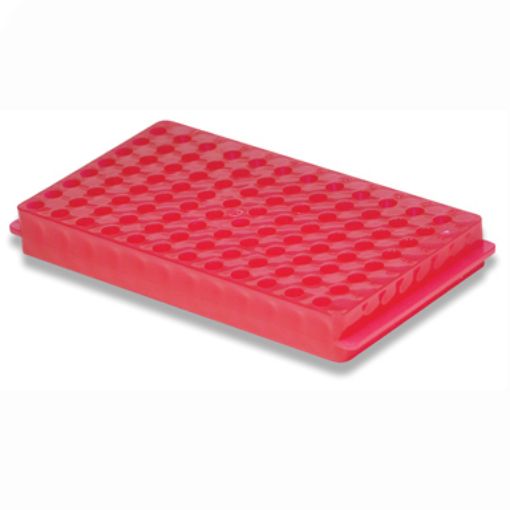 Rack Reversible 1.5/2mL or 0.5/0.7mL 96 Well Red