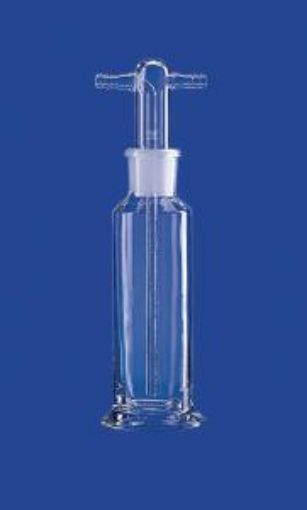 Gas washing bottle acc. to Drechsel, without filter disc, complete, head with olives, 250ml, NS 29/32, bottle borosilicate glass