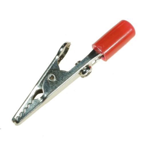 ALLIGATOR CLIP,4mm INSUL.SHANK,RED,PKT/10.