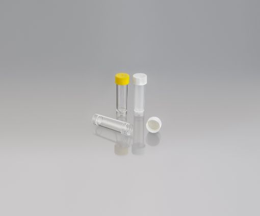 30ml Polycarbonate Container, Vee bottom, Yellow Cap, Gamma Sterile, 500 per Carton