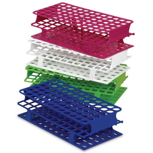 Test tube rack 24 place 15-50ml tubes, magenta, pack 8