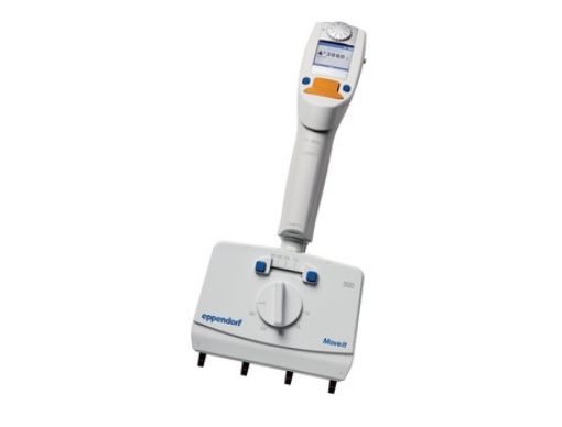 Picture of Eppendorf Xplorer® plus Move It®, adjustable cone distance, 4-channel, 15 – 300 µL, orange