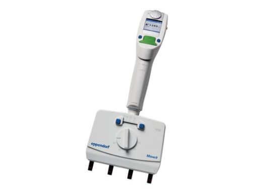 Picture of Eppendorf Xplorer® plus Move It®, adjustable cone distance, 4-channel, 50 – 1,200 µL, dark green