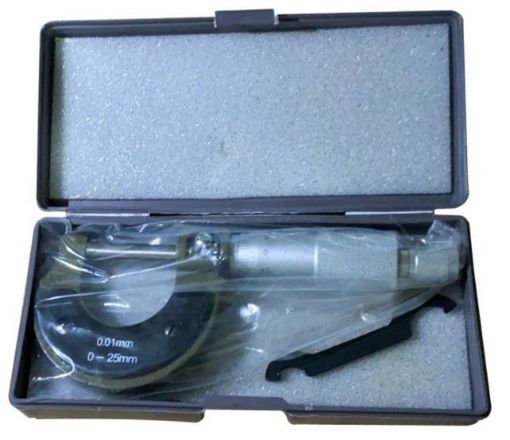 Picture of Micrometer, S/Steel, 0-25mm x 0.01mm in Plastic Case