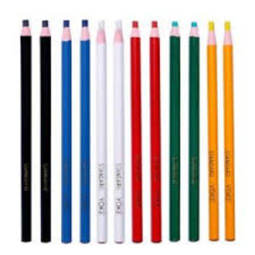 Picture of Pencil, Grease, Glass Writing, Black, Pack 10