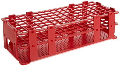 Picture of Rack, Test Tube, Polyprop, 90x13mm Tubes - 6x15 Rows Red