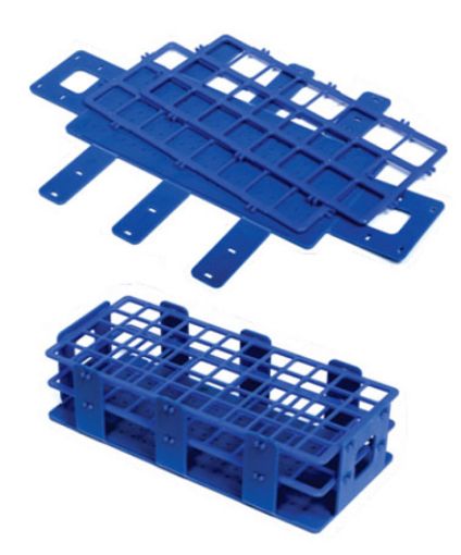 Picture of Rack, Test Tube, Polyprop, 90x13mm Tubes - 6x15 Rows Blue