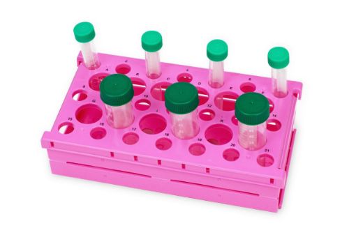 Picture of Rack Pop Up Pink PP, for 21x15mL and 12x50mL tubes, 2Pk