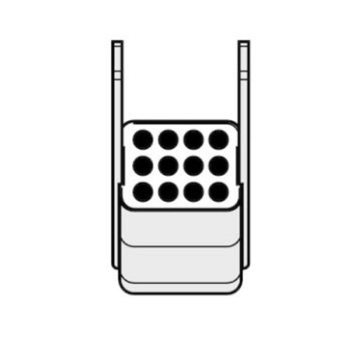 Picture of Adapter, for 12 reaction vessels 1.5 – 2.0 mL, for 100 mL rectangular bucket in Rotor A-4-44, 2 pcs.