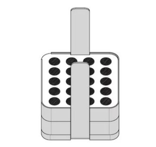 Picture of Adapter, for 20 reaction vessels 1.5/2.0 mL, for 500 mL rectangular bucket in Rotor A-4-81 and Rotor S-4x500, 2 pcs.