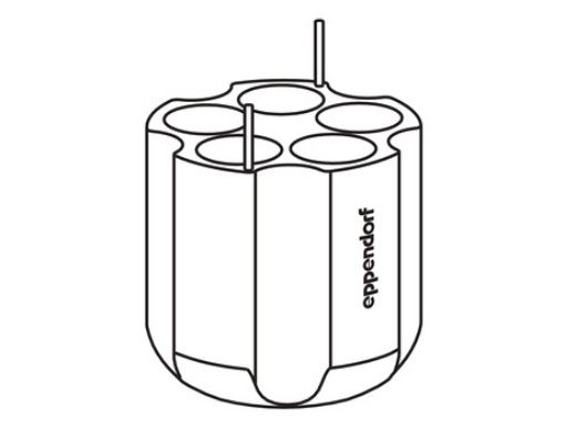 Picture of Adapter, for 5 tubes 50 mL conical, skirted, for Rotor S-4-104, Rotor S-4x1000 round buckets and Rotor S-4x750, 2 pcs.