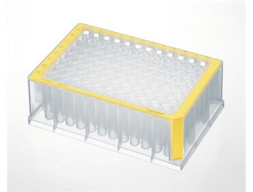 Picture of Deepwell Plate 96/1000 µL, Protein LoBind®, wells colorless, 1,000 µL, PCR clean, yellow, 20 plates (5 bags × 4 plates)