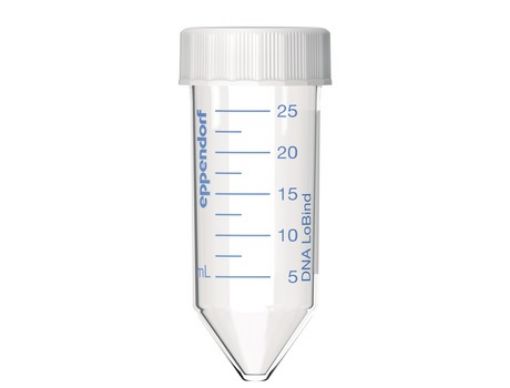 Picture of DNA LoBind, Eppendorf Conical Tubes 25 mL with screw cap, PCR clean, 200 pcs., 4 bags of 50 Tubes each