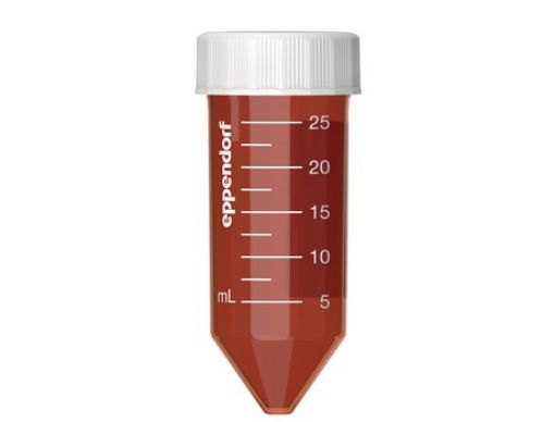 Picture of Eppendorf Conical Tubes 25 mL with screw cap, amber, sterile, pyrogen- , DNase-, RNase- and DNA-free, 200 pcs., 8 bags of 25 Tubes each