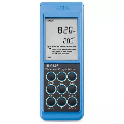 Picture of Hanna Portable Dissolved Oxygen Meter; probe w/ 4 m cable, Range: O2 0.00 to 45.00 mg/L