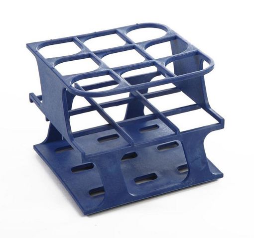 Picture of OneRack Tube Rack, Half size, POM 30mm 9 place Blue, pack 8