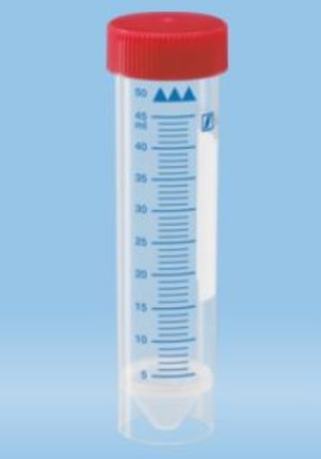 Picture of 50ml Centrifuge Tube PP, V Base Skirted Sterile, 300/Carton