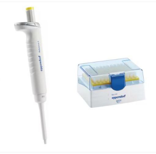 Picture of Eppendorf Reference 2, 1-channel, 20-200uL variable, incl. epTIPS 2.0 box, yellow