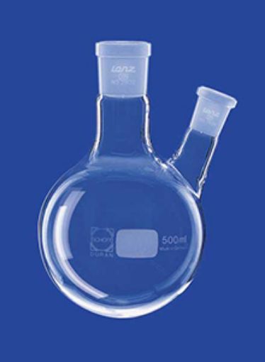 Picture of 250ml Round Bottom Flask, 2 neck, centre neck 24/29, side neck angled 19/26