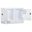 Picture of Corrosive Storage Cabinet 110L, Polypropylene, underbench, segregated, 2 door, 1 shelf per compartment